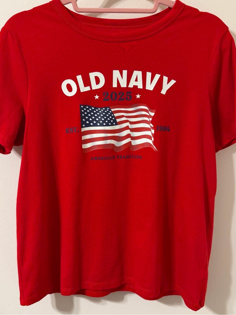Old Navy 2025 Flag Tee Red Size Medium